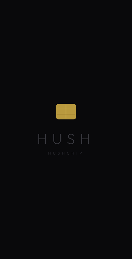 HushChip app splash screen with gold chip icon